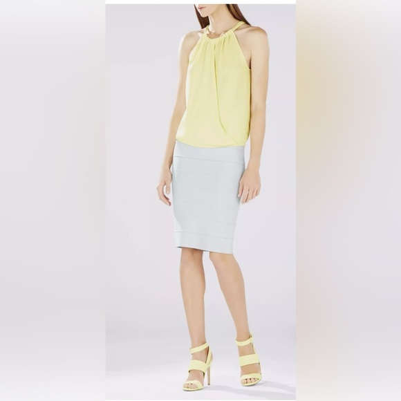 NEW BCBG MAX AZRIA CANARY CRISTINE WRAP-FRONT HALTER - Size: Xsmall - Picture 1 of 7